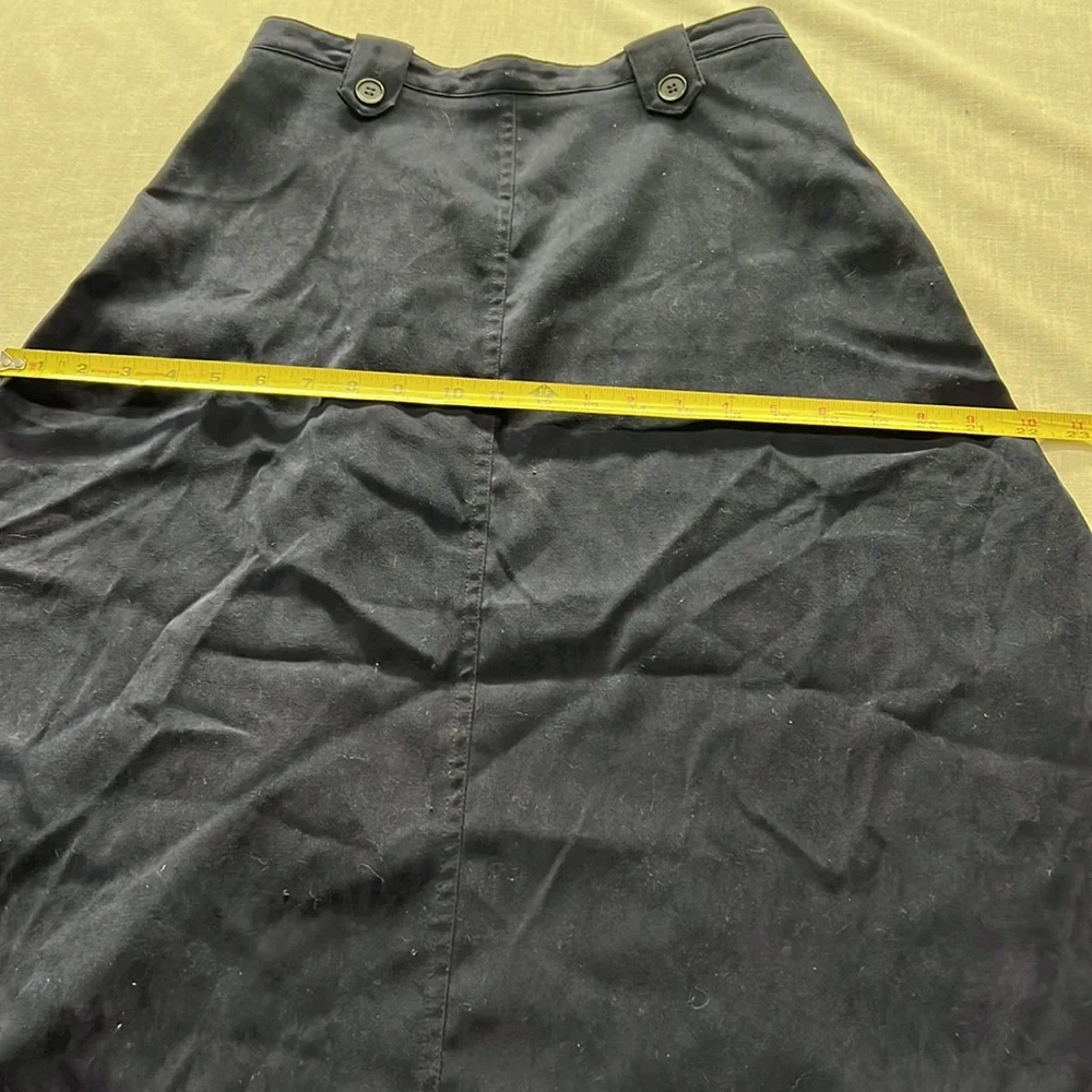 🌞 Coldwater Creek Navy blue lined maxi skirt zips button belt loops 10P